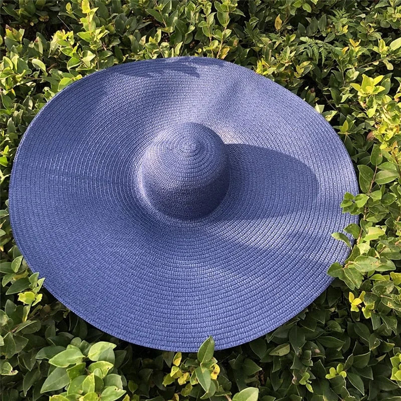 Cappello da spiaggia con ampio bordo - blu navy