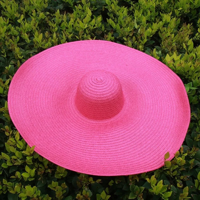 Cappello da spiaggia con ampio bordo - rosa