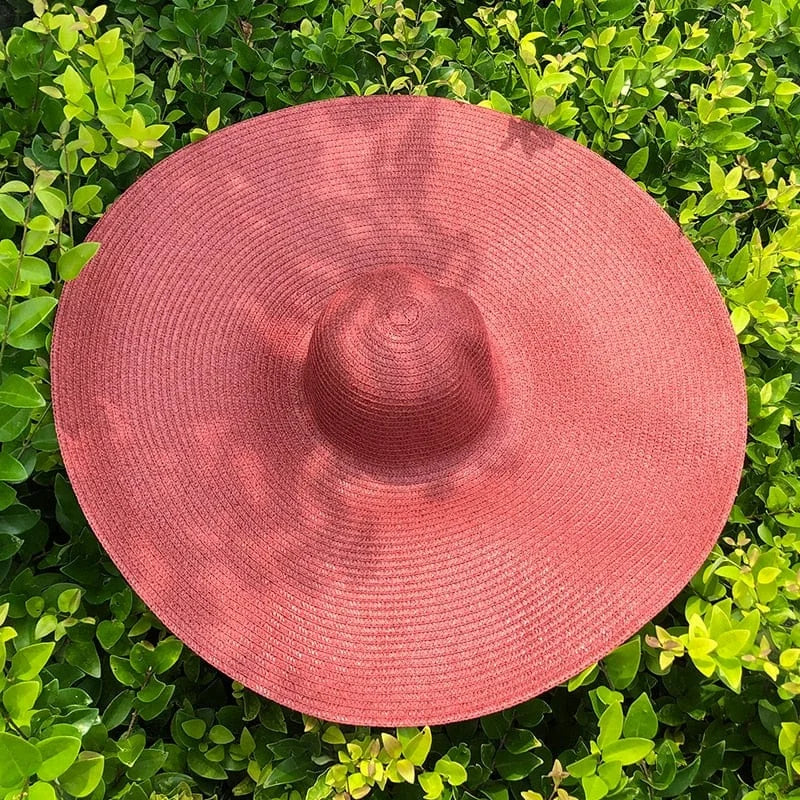 Cappello da spiaggia con ampio bordo - rosso