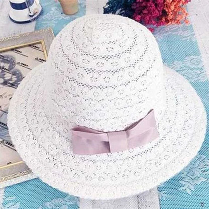 Cappello da spiaggia con fiocco