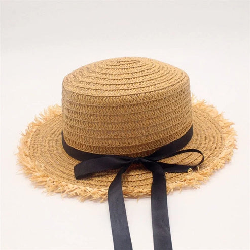 Cappello da spiaggia con fiocco - marrone / universale
