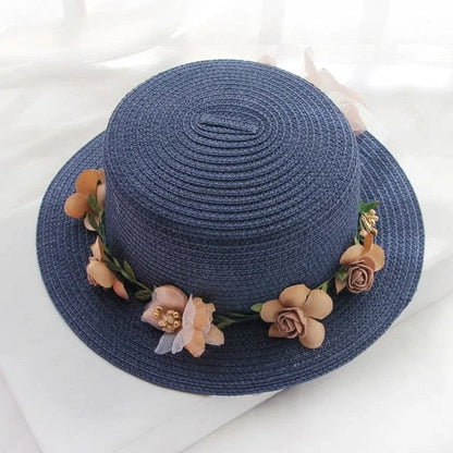 Cappello da spiaggia con fiori - grigio / universale