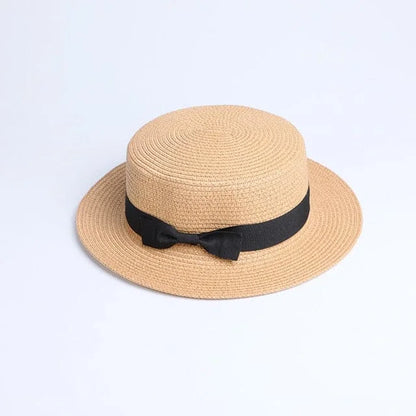 Cappello da spiaggia con nastro nero - beige / universale