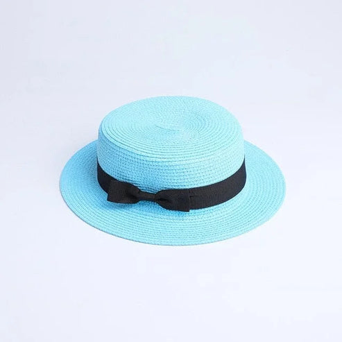 Cappello da spiaggia con nastro nero - blu / universale