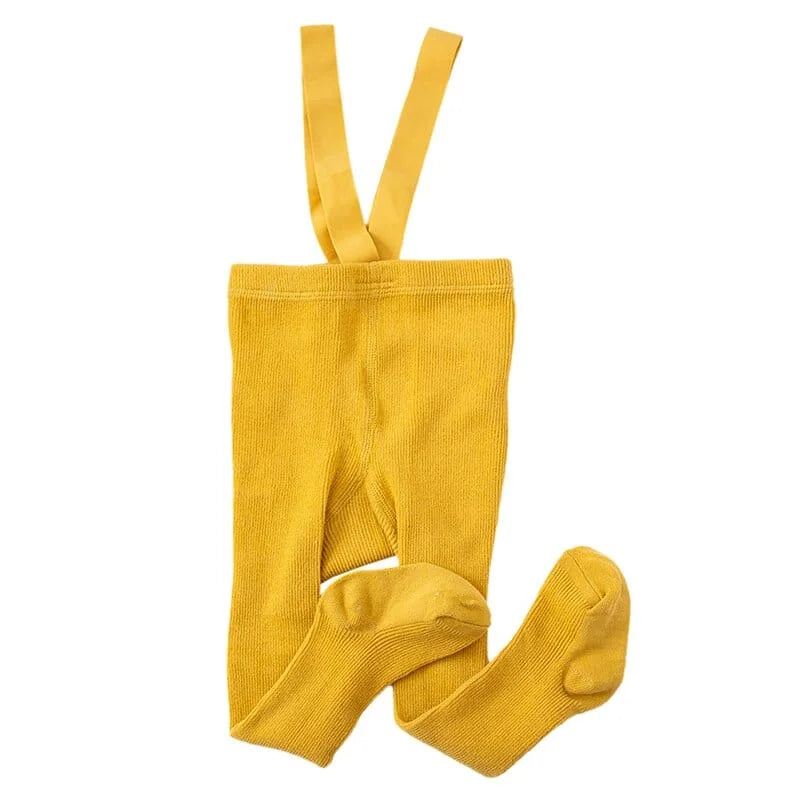 Collant bambina con bretelle - giallo / 70-80 centimetri