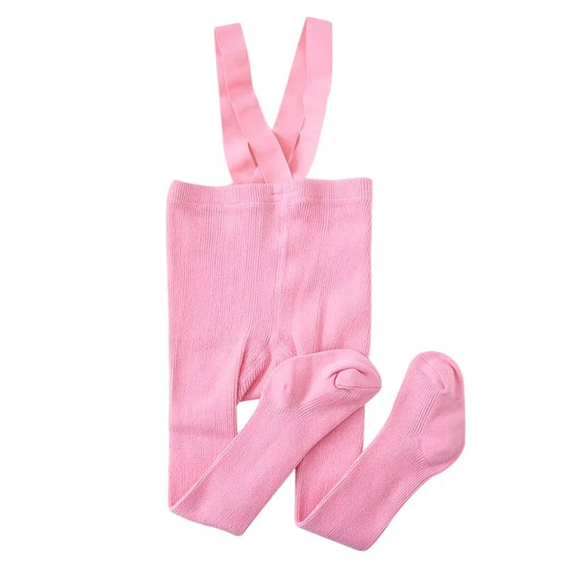 Collant bambina con bretelle - rosa / 70-80 centimetri