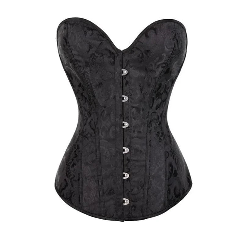 Corsetto femminile con chiusura ad uncino e occhiello - nero / s