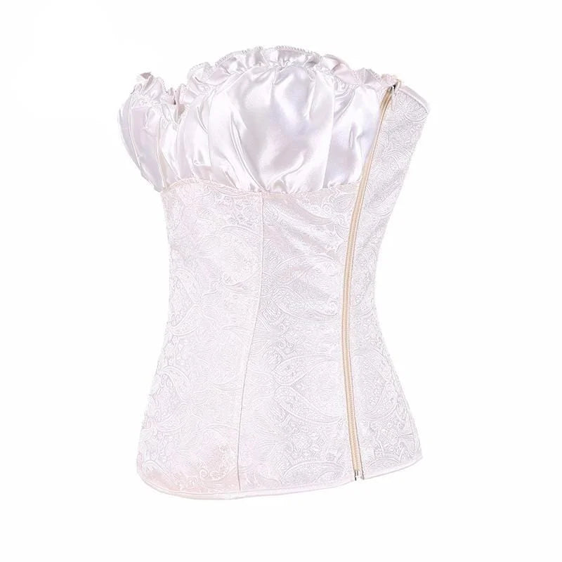 Corsetto femminile con parte superiore decorativa - bianco / s