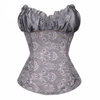 Corsetto femminile con parte superiore decorativa - grigio / s