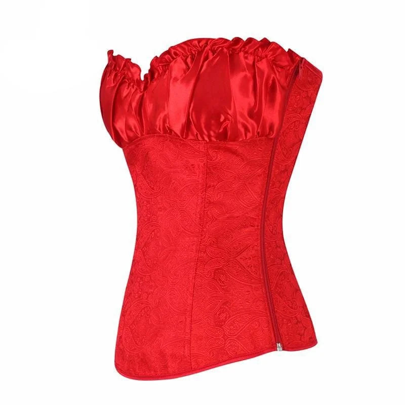 Corsetto femminile con parte superiore decorativa - rosso / s