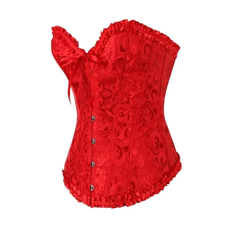 Corsetto femminile in pizzo - rosso / xs