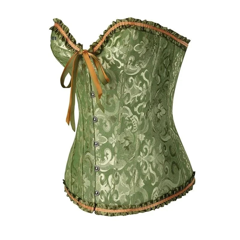 Corsetto femminile in pizzo - verde / xs