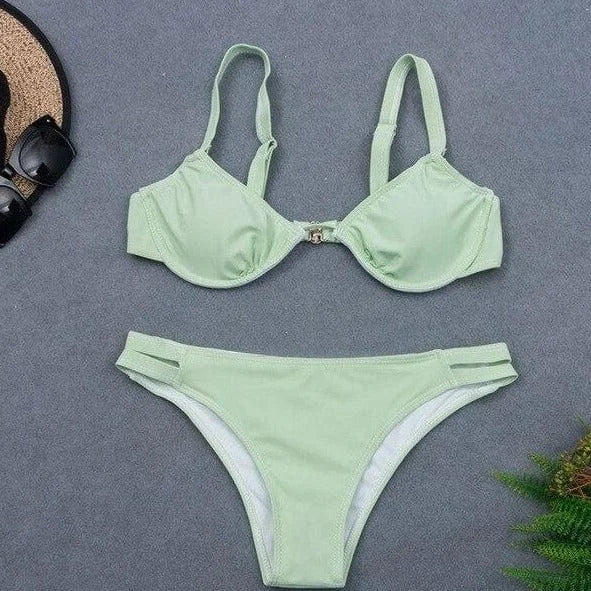 Costume da bagno a due pezzi color menta - verde / s