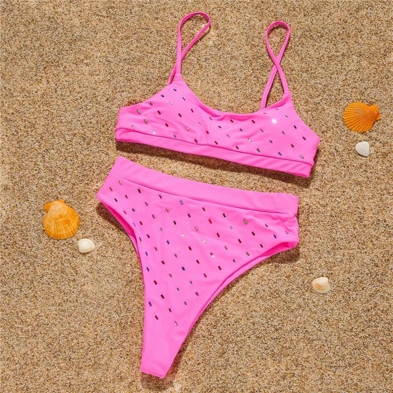 Costume da bagno a pois - rosa / s