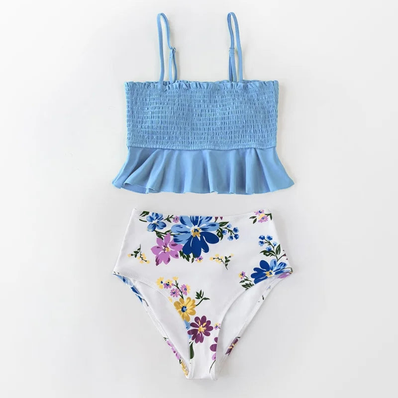 Costume da bagno bikini due pezzi con volant