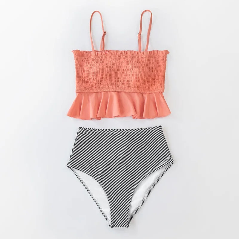 Costume da bagno bikini due pezzi con volant