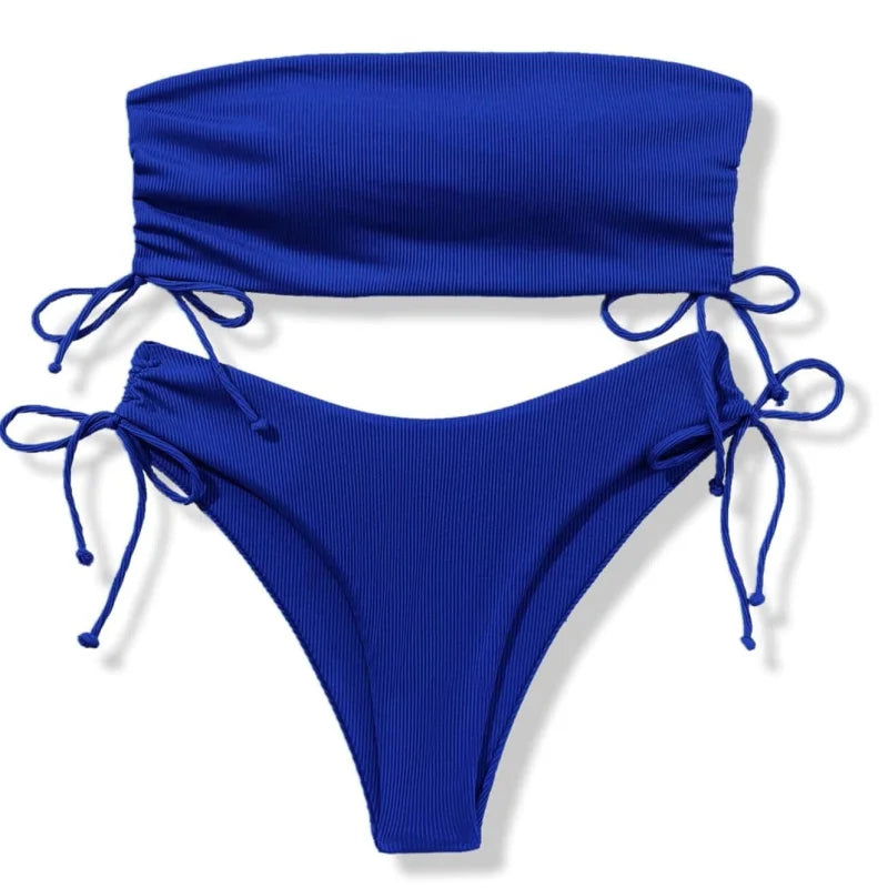 Costume da bagno bikini due pezzi senza spalline