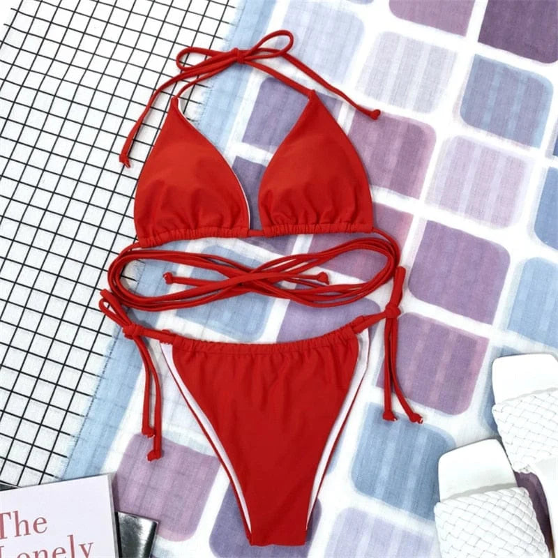 Costume da bagno classico a due pezzi - rosso / s