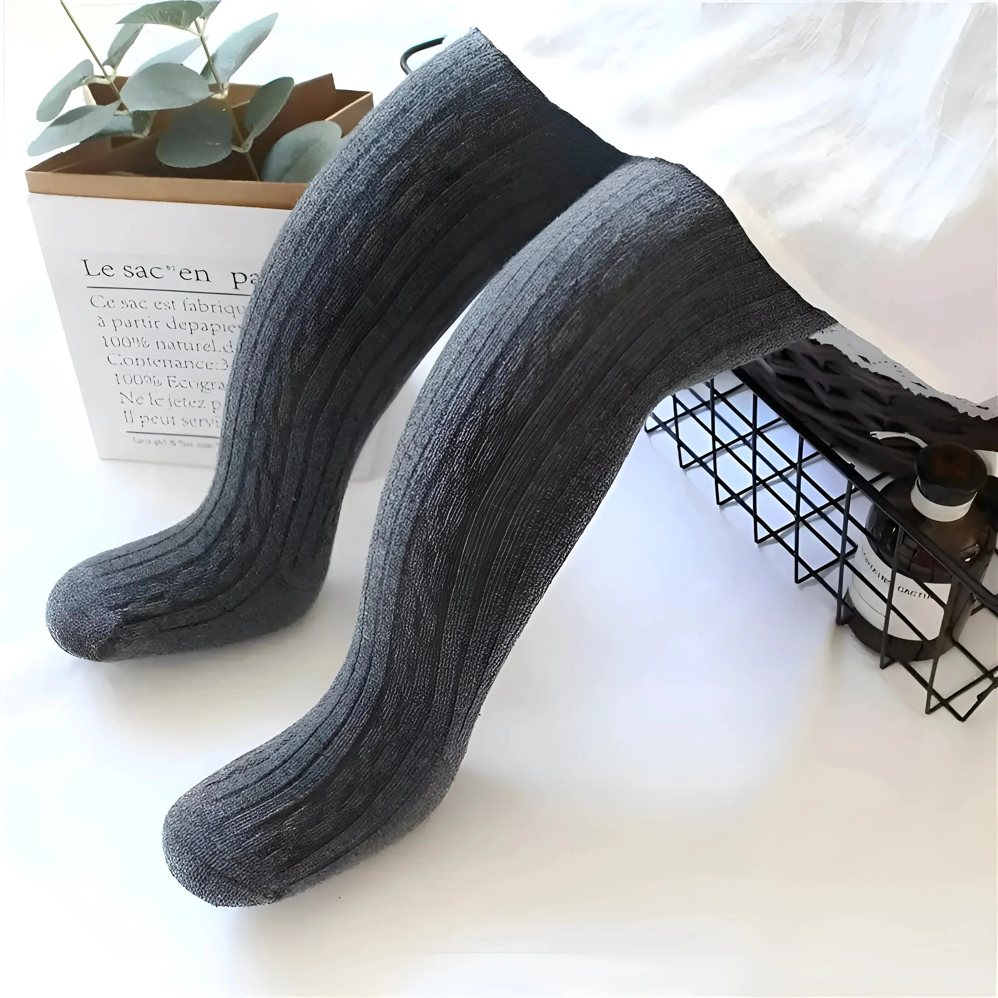 Grigio Scuro Collant a righe per bambini