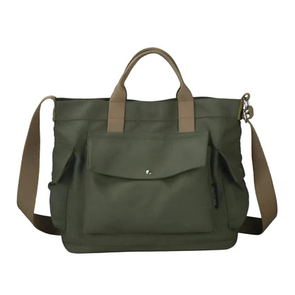 Verde Borsa in Tela con Tasche