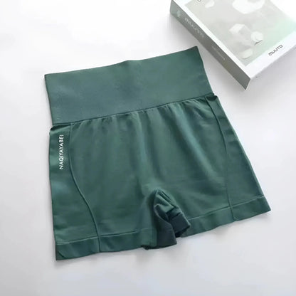 Verde Shorts Sportivi a Vita Alta