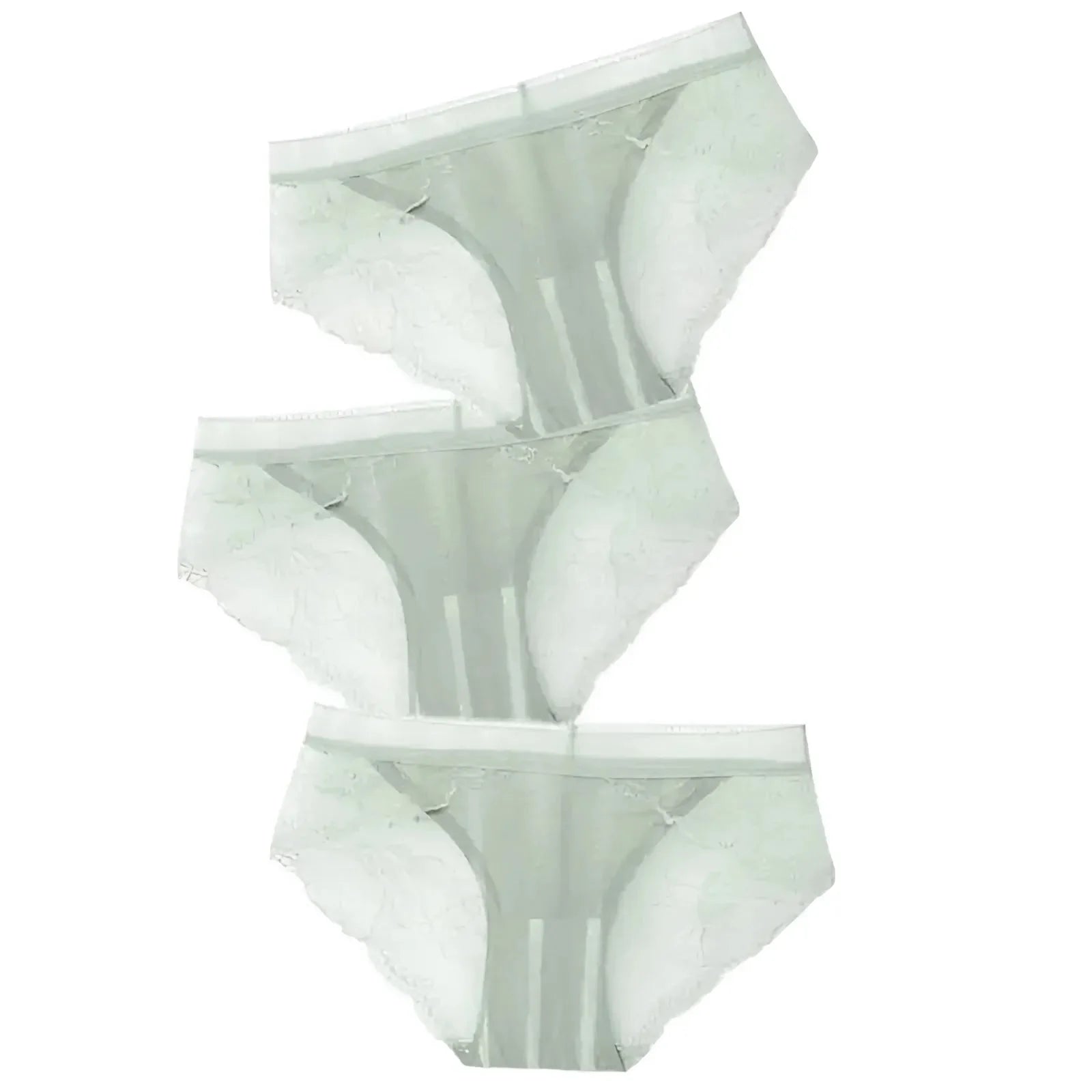 Verde Slip in pizzo confezione da tre