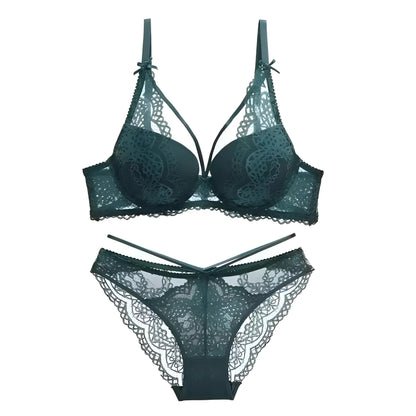 Verde Set di Lingerie in Pizzo