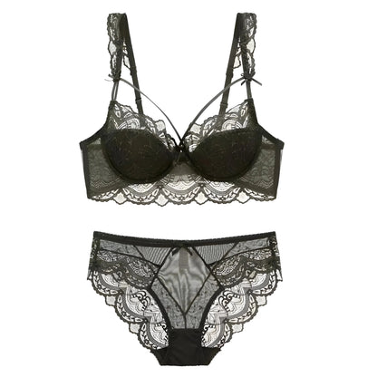 Verde Set di Lingerie in Pizzo con Cinghie ai Coppe