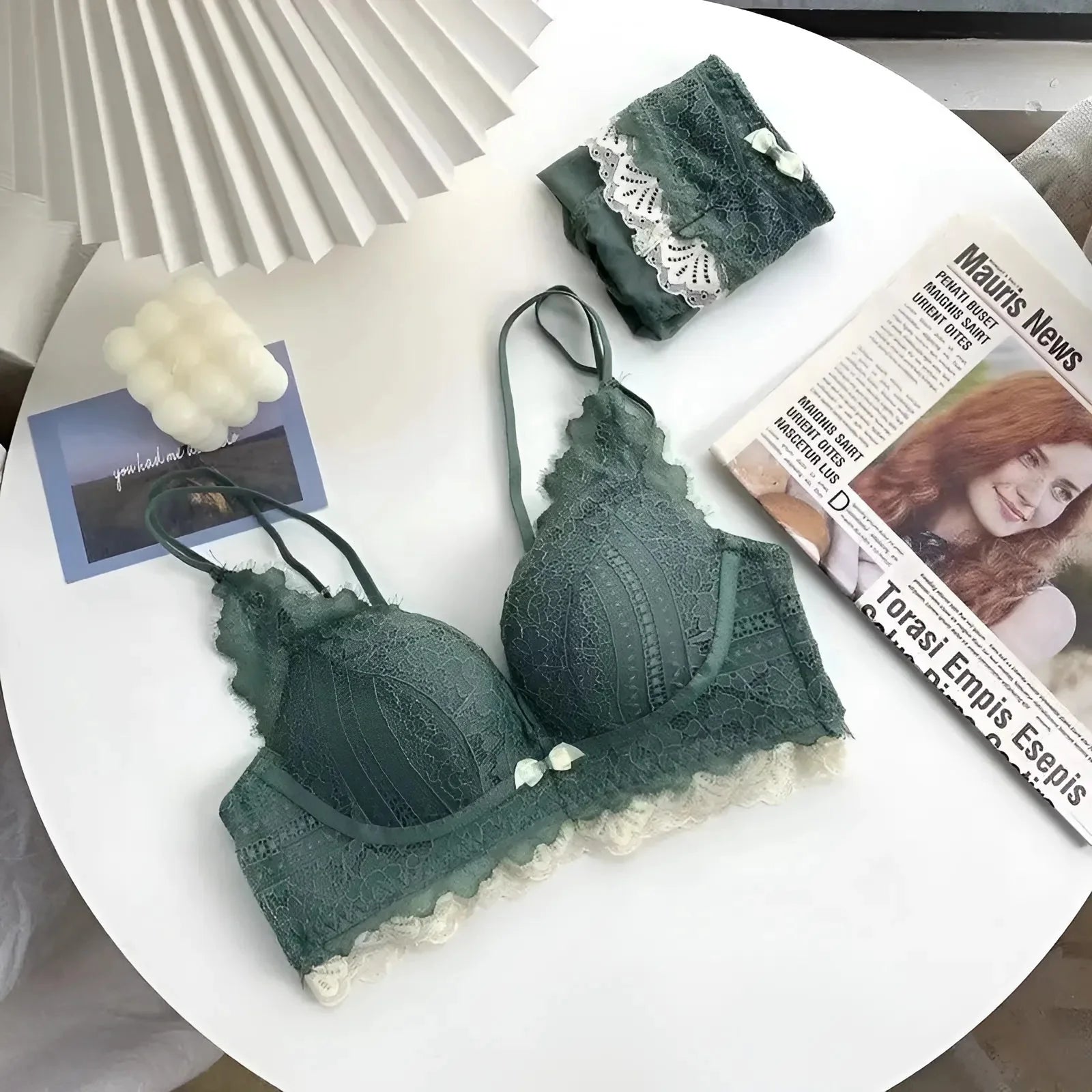 Verde Reggiseno con pizzo