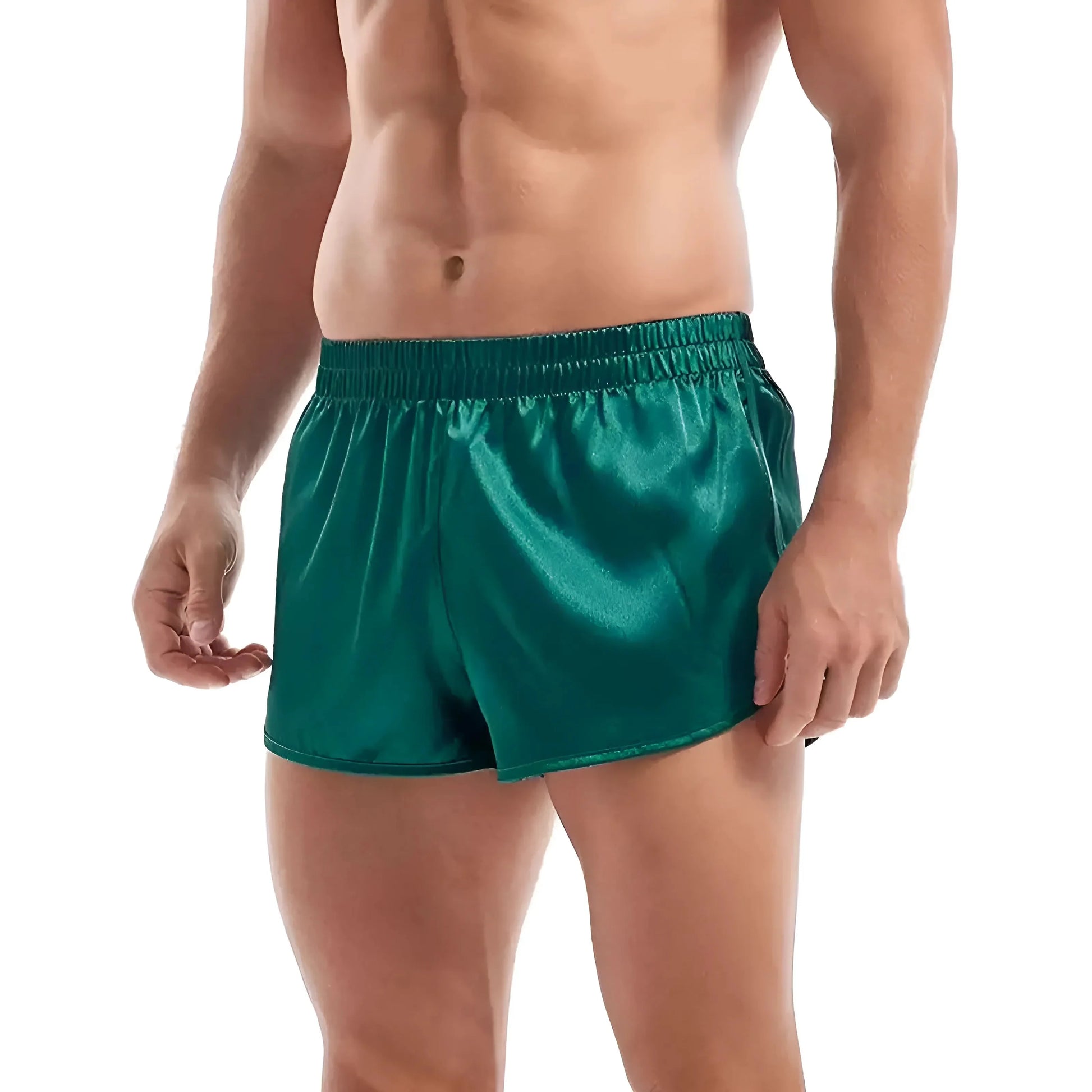 Verde Pantaloni Boxer da Uomo in Satin