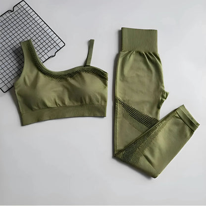 Verde Set Sportivo con Cinghie Sottile