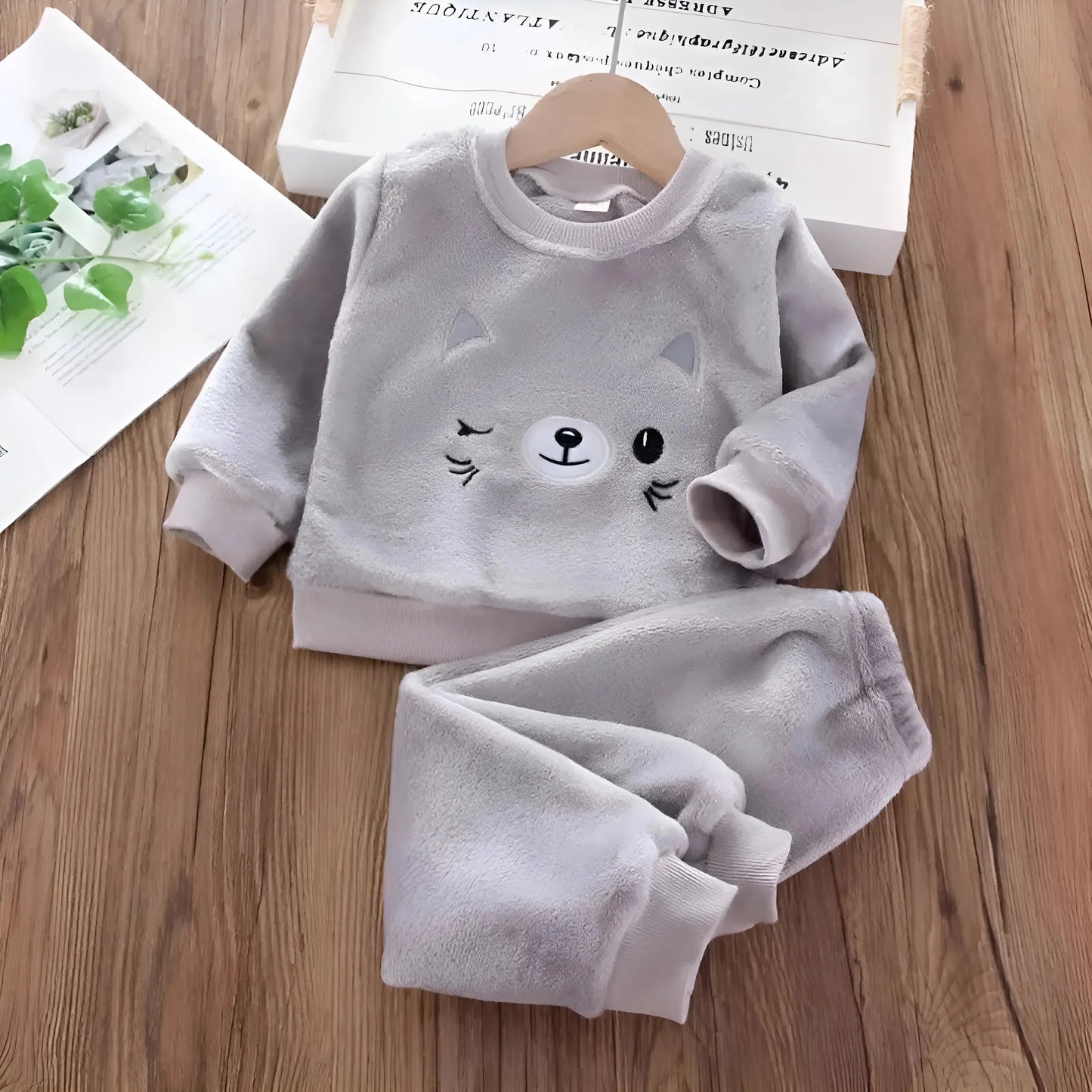 Grigio Pigiama in peluche per bambini