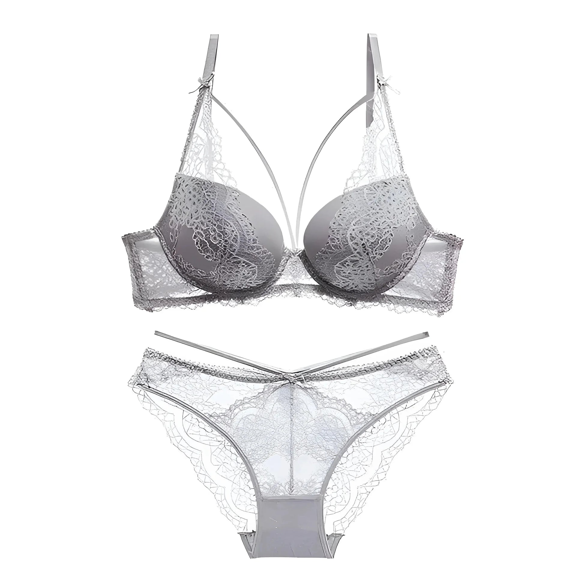 Grigio Set di Lingerie in Pizzo