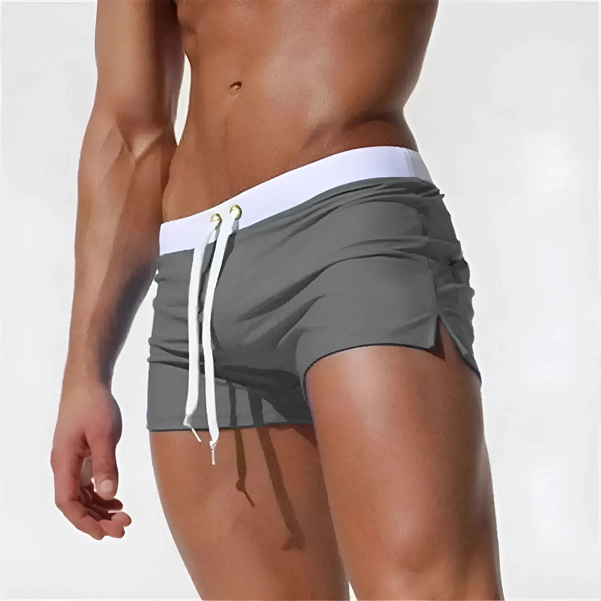 Grigio Shorts da bagno corti con tasca