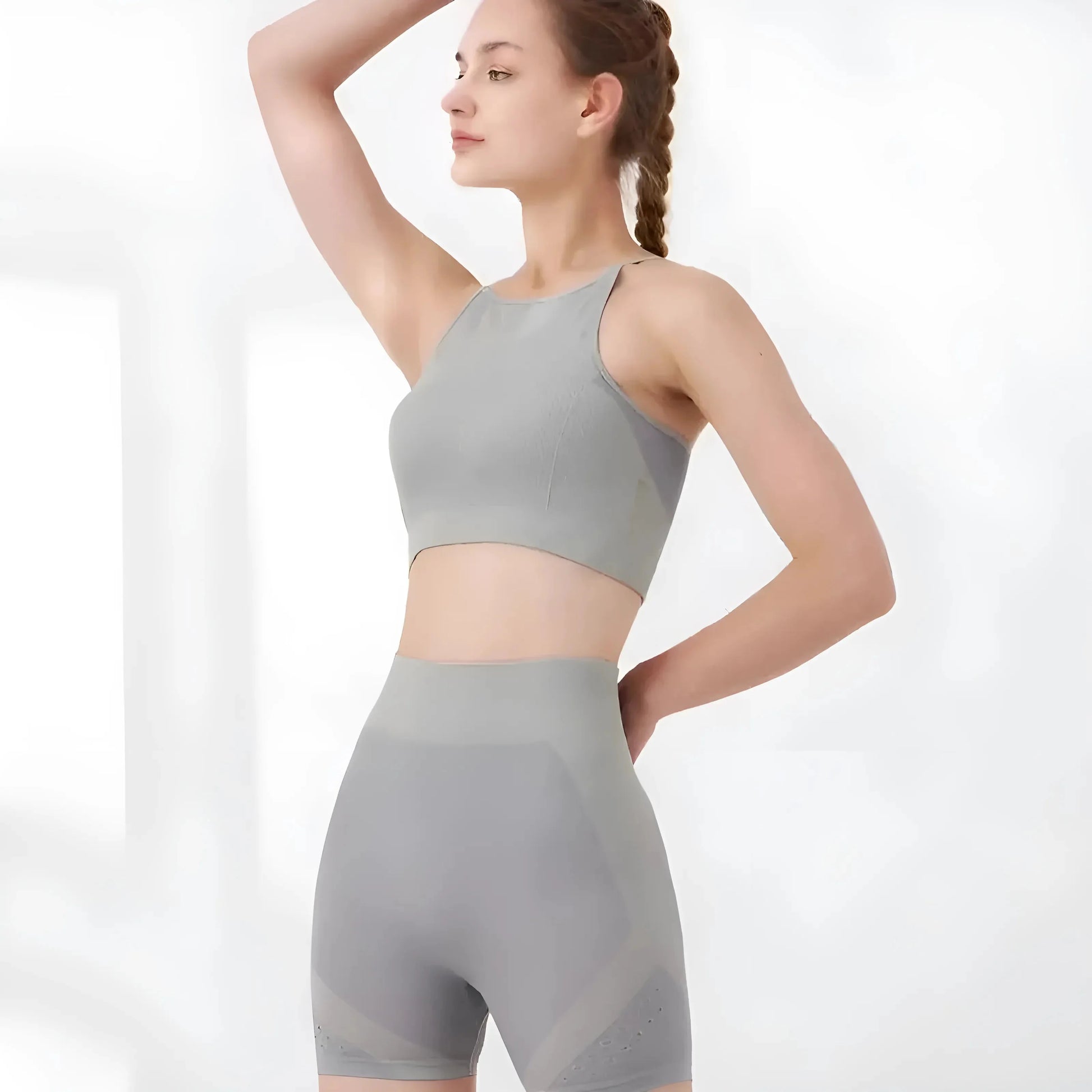 Grigio Set Sportivo con Pantaloni Corti