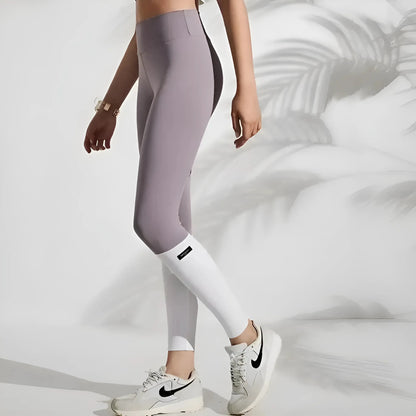 Grigio Leggings Sportivi Bicolore