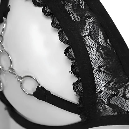  Reggiseno in pizzo con dettagli a taglio