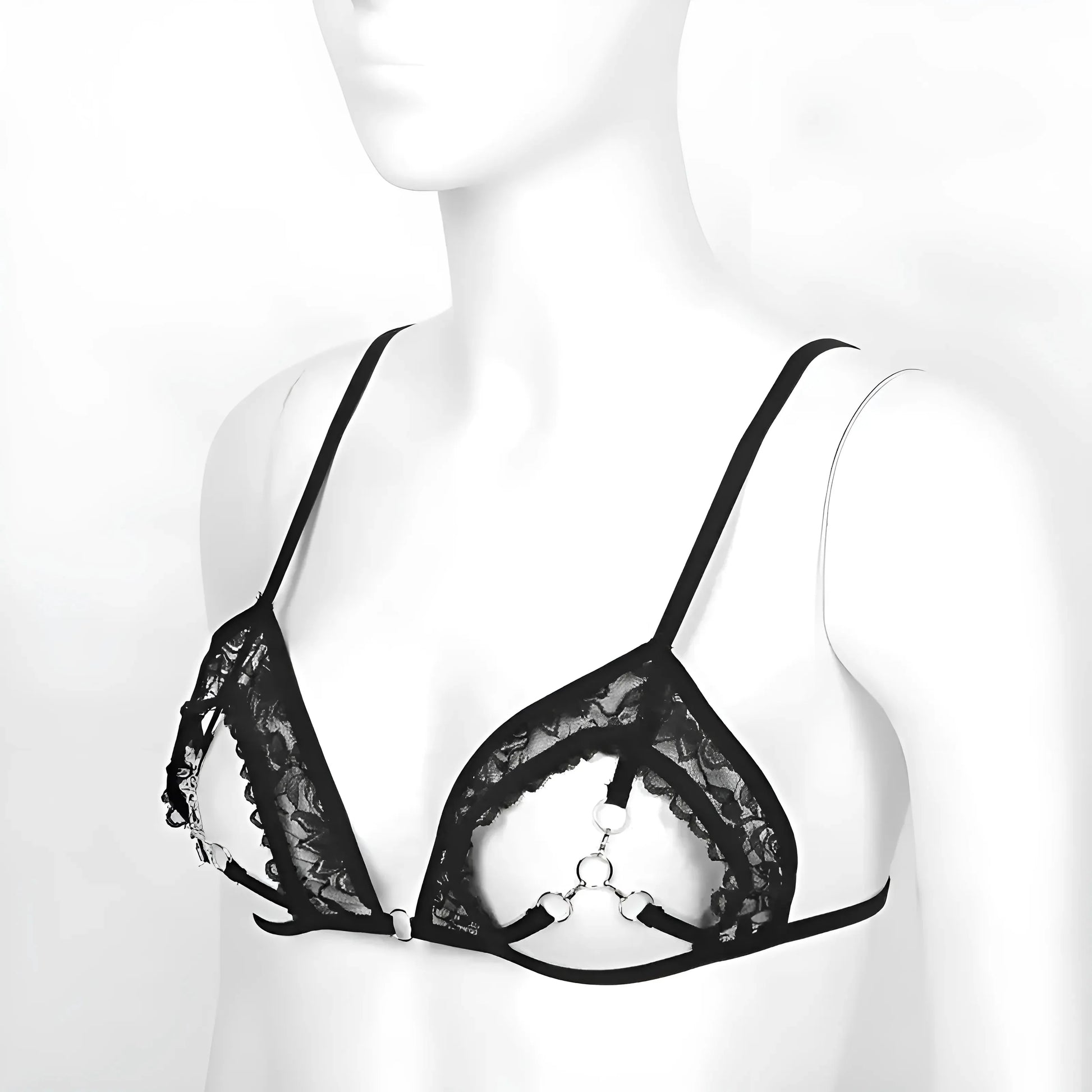  Reggiseno in pizzo con dettagli a taglio