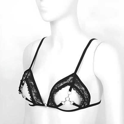  Reggiseno in pizzo con dettagli a taglio