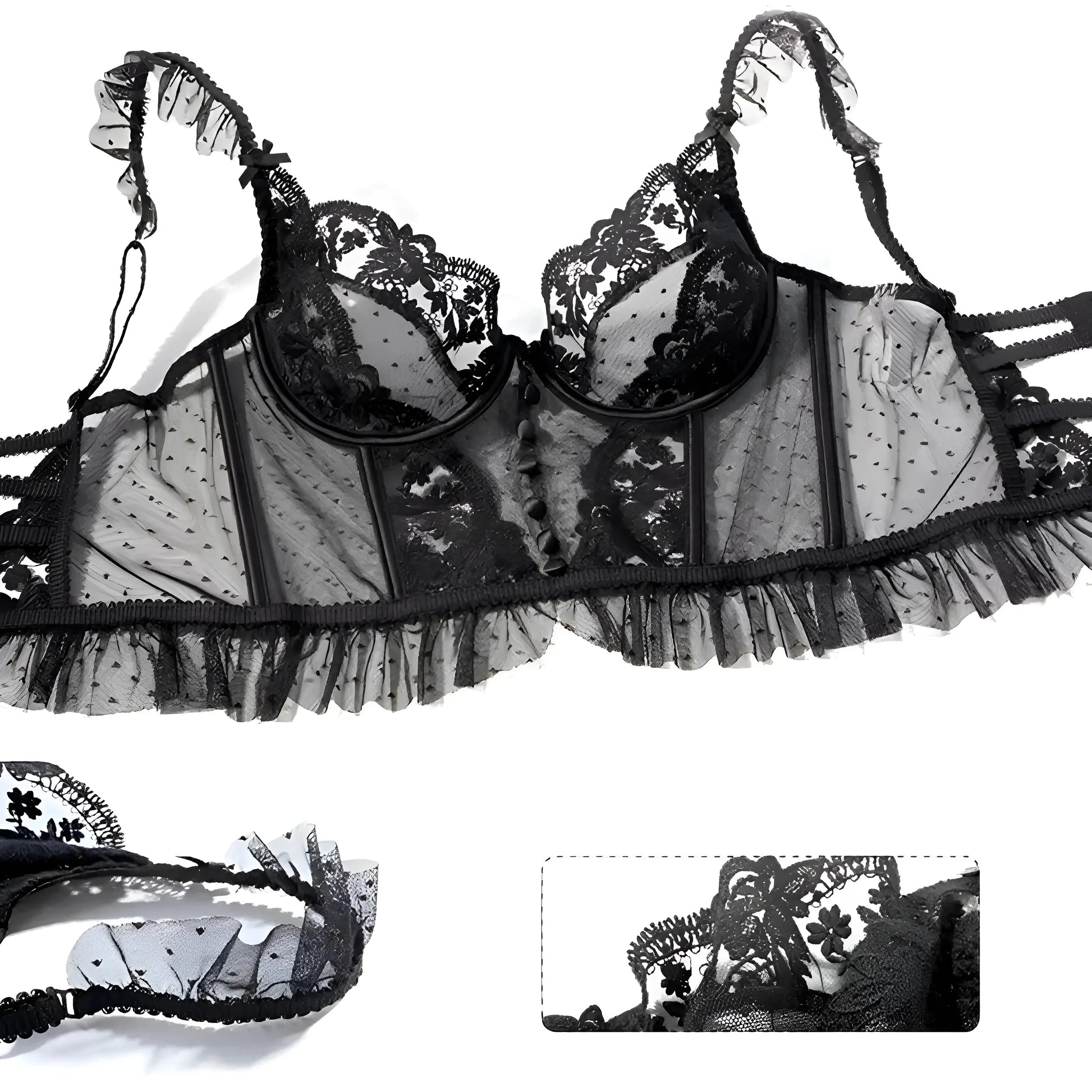  Set di Lingerie in Stile Corsetto in Pizzo