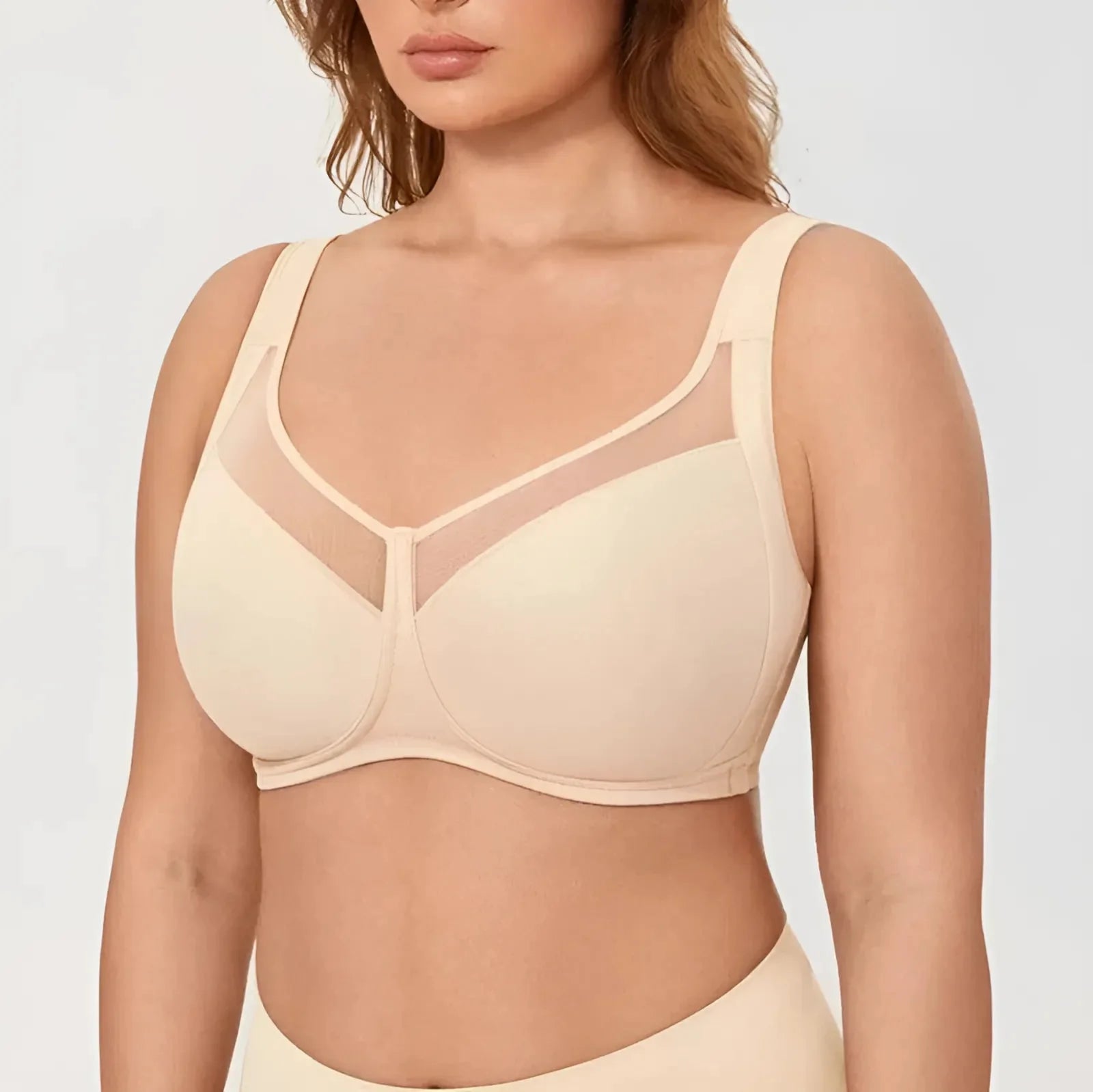  Reggiseno Sportivo Taglia Grande con Pannello in Rete