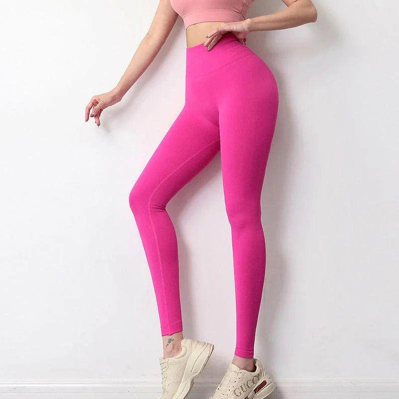 Leggings classici da donna a vita alta - rosa scuro / s