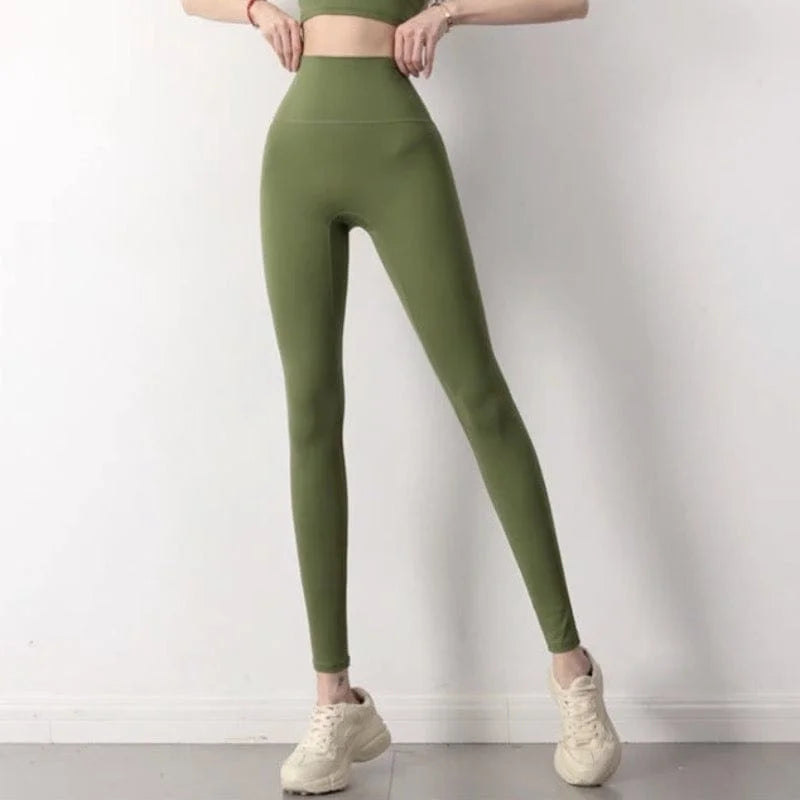 Leggings classici da donna a vita alta - verde / s