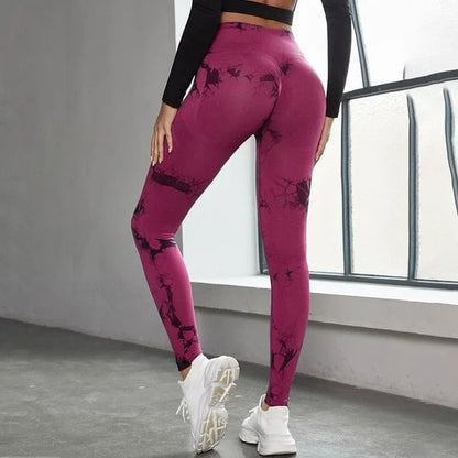 Leggings da donna con motivo decorativo - borgogna / xs