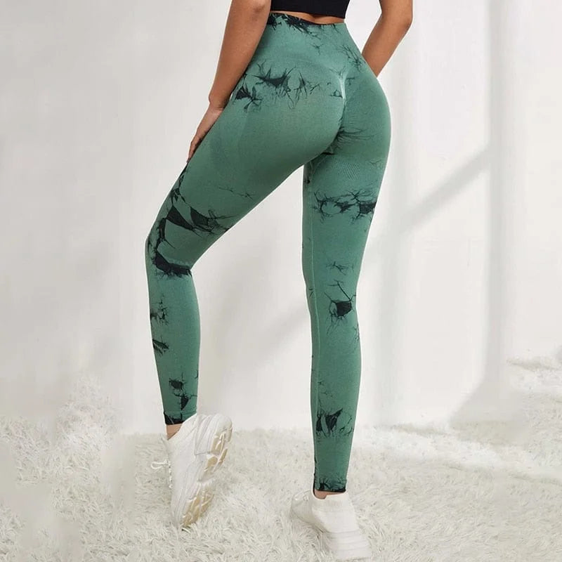 Leggings da donna con motivo decorativo - verde / xs