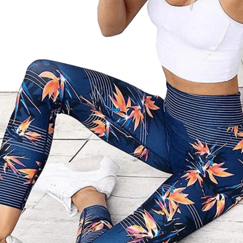 Leggings sportivi a stampa floreale