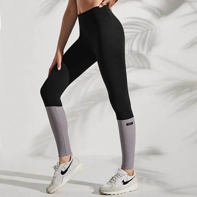 Leggings sportivi bicolori - nero / s