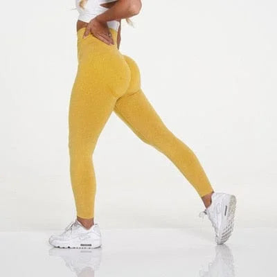 Leggings sportivi con effetto push-up - giallo / s