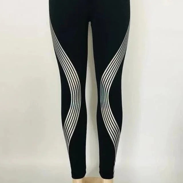 Leggings sportivi con righe decorative