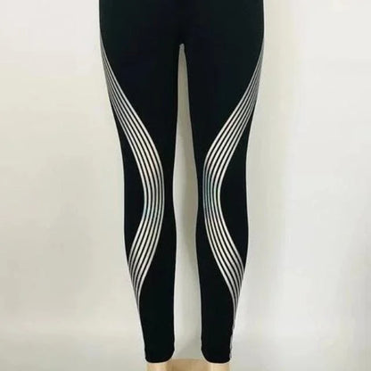 Leggings sportivi con righe decorative